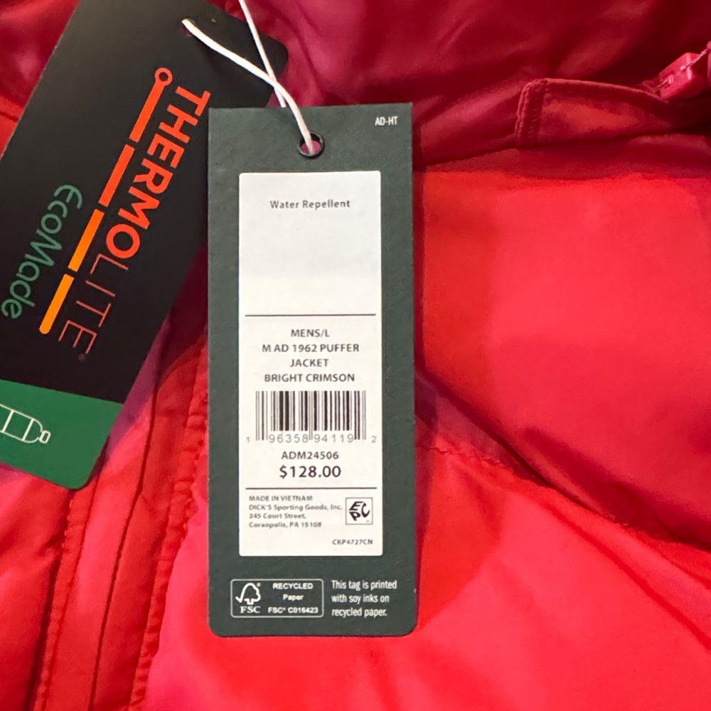 Alpine Design Men's Red Puffer Jacket - Picture 2 of 3